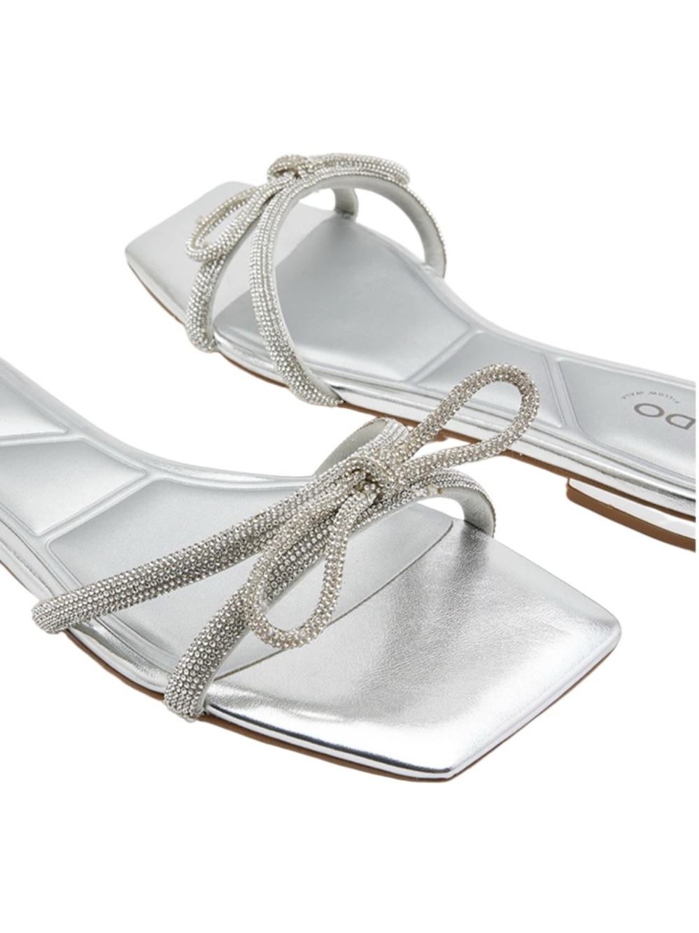 ALDO GLIMMERA Square Toe Flat Sandals Size 10